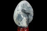 Crystal Filled Celestine (Celestite) Egg Geode - Madagascar #100054-2